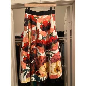 White House Black Market floral lined skirt